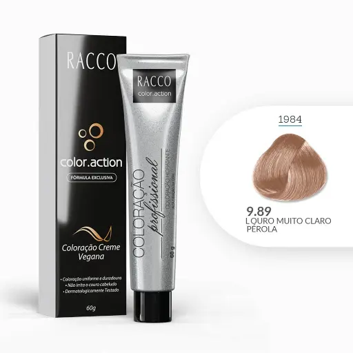 [1984] Coloração Creme Color.Action Racco - Louro Muito Claro Pérola, 60g